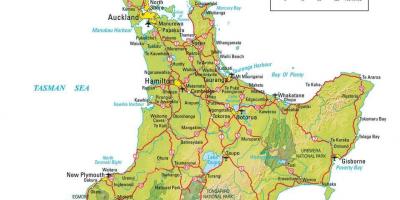 Kart şimal hissəsində Yeni Zelandiya